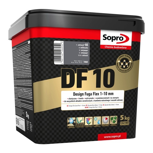 Fuga szeroka Sopro Flex DF10 Design 66 antracyt 5 kg