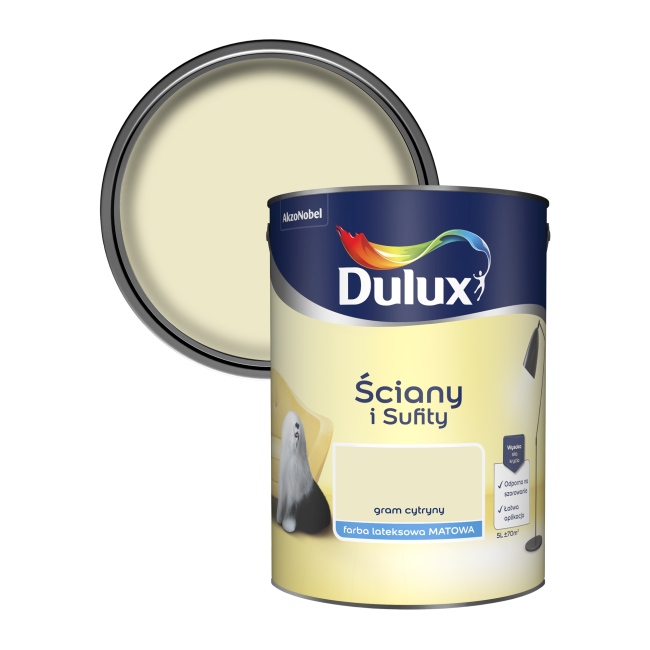 Farba Dulux Ściany i Sufity gram cytryny 5 l