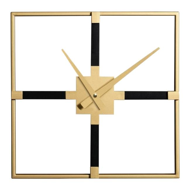 Zegar kwadratowy Eurofirany 40 x 5 x 40 cm czarny / złoty