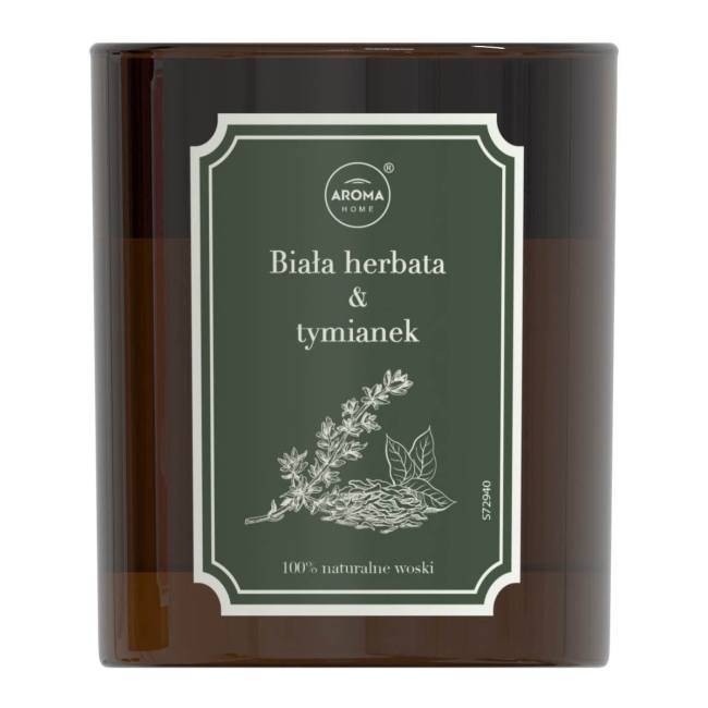 Świeca zapachowa Aroma Home Herbarium biała herbata z tymiankiem 160 g