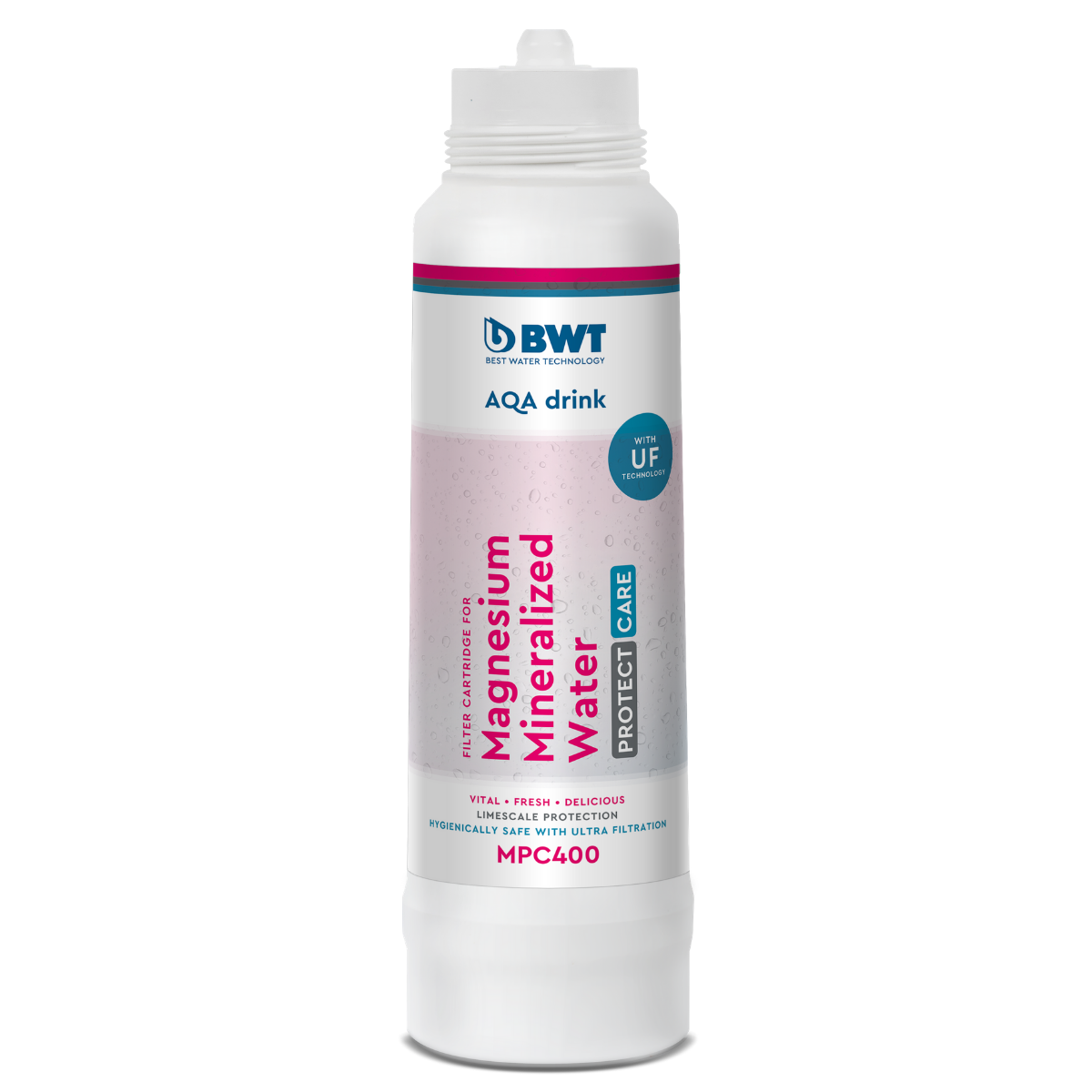 BWT AQA Drink MPC400 wkład filtracyjny Magnesium Mineralized Protect Care. Usuwanie bakterii i mikroplastiku.