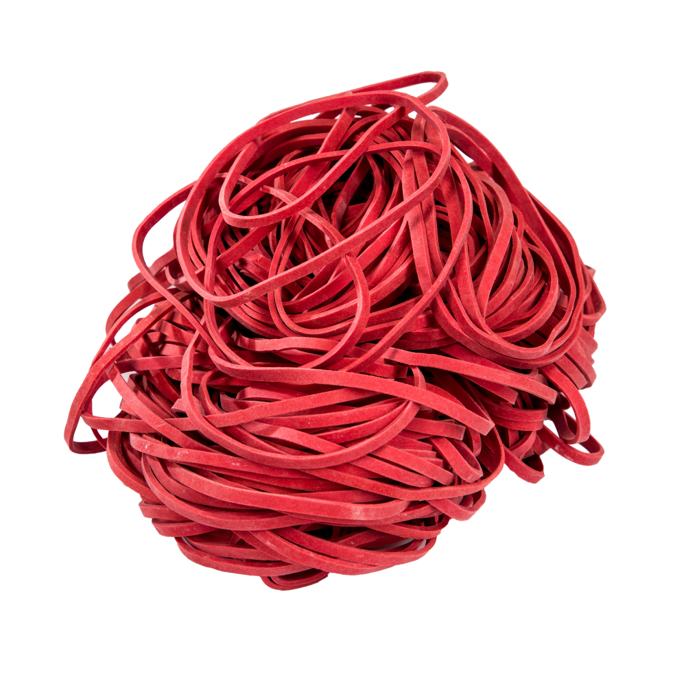 Gumki Recepturki Czerwone, Grubość 1,5/1,5mm - 1kg 30MM - Opakowania.Online