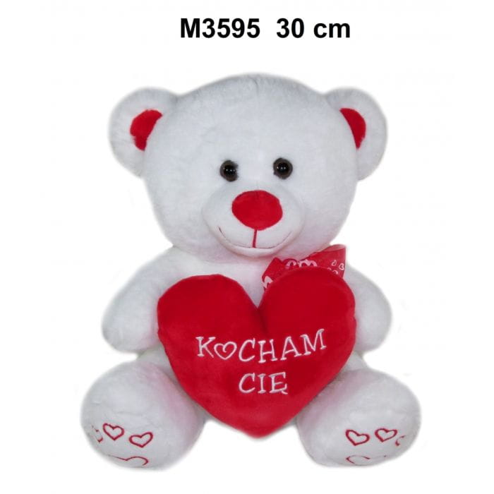 Miś pluszowy z sercem "Kocham Cię" 30 cm