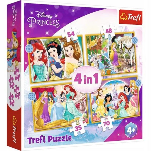 Puzzle 4W1 DISNEY Księżniczki Trefl
