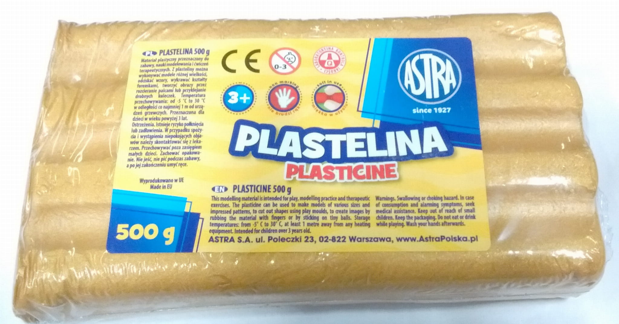 PLASTELINA METALICZNA ASTRA 500 G ZŁOTA