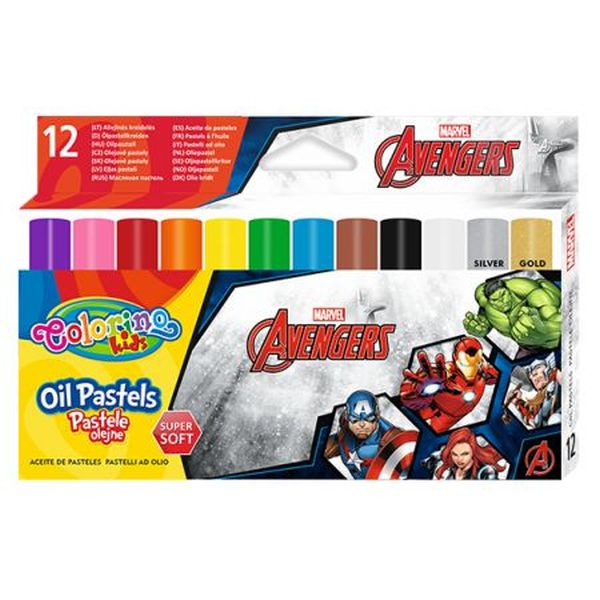 Pastele olejne trójkątne 12 kol. Colorino Disney Avengers