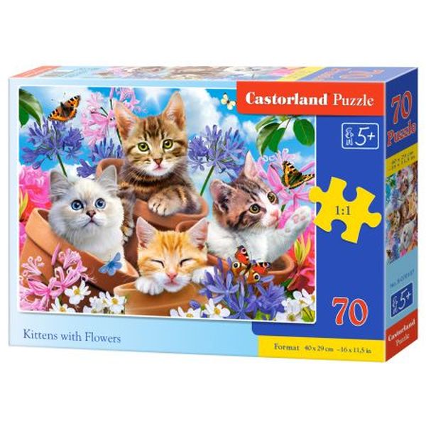 Castorland Puzzle 70 el. Kittens WITH FLOWERS