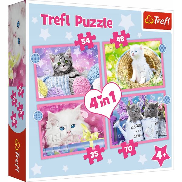 Puzzle 4w1 Kotki Trefl