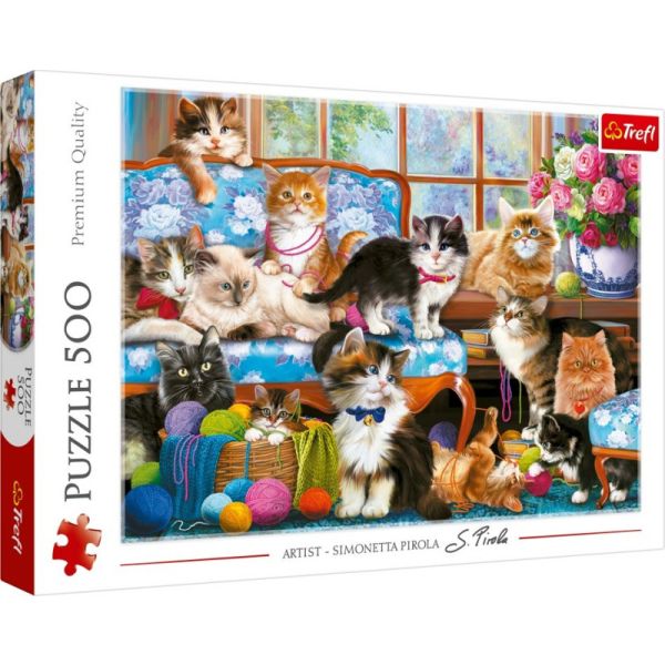 Puzzle 500 el. KOCIA RODZINA Trefl