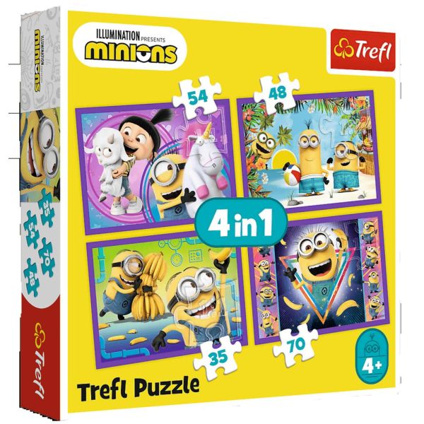 Trefl Puzzle 4W1 W ŚWIECIE MINIONKÓW