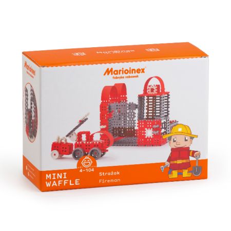 Marioinex Klocki Mini Waffle Duży strażak 158 elementów