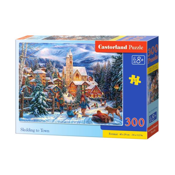 Castorland Puzzle 300 B-030194 Sledding to Town