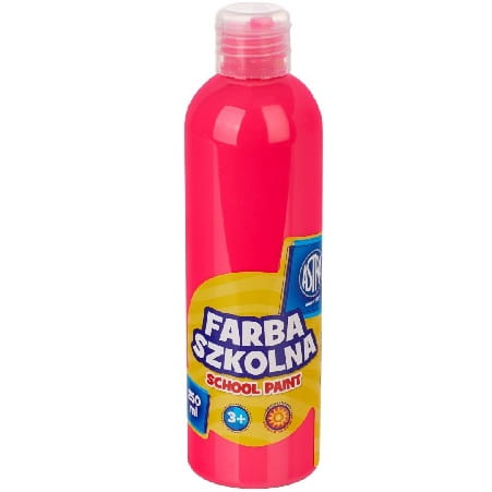 Farba Szkolna Plakatowa 250ml Fluo Różowa Astra