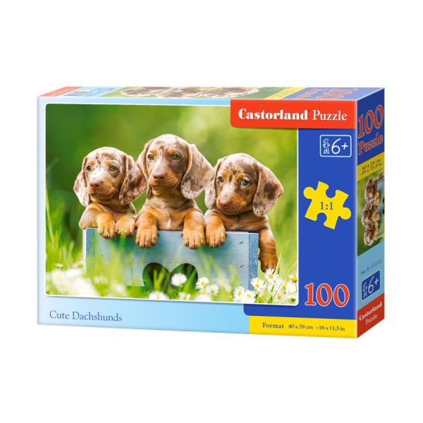 Puzzle 100 el. Cute Dachshunds