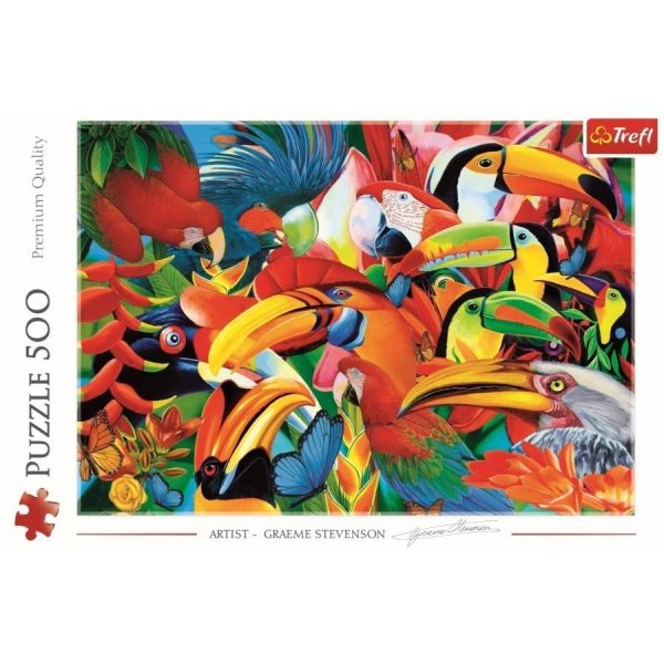 Puzzle 500 el. KOLOROWE PTAKI Trefl