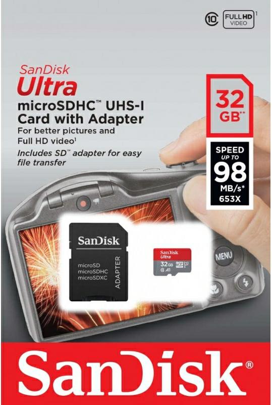 SanDisk Micro SDHC 16GB 98MB/s A1 cl10 SDSQUAR-016G-GN6MA - Henryx24