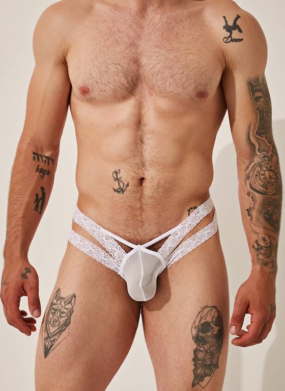 STRINGI MĘSKIE SEXY BOY - SLK003 G-STRING WHITE