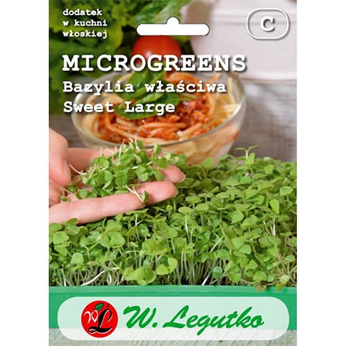 1 szt, Microgreens Bazylia właściwa Sweet Large - Nasiona: Ilość w opakowaniu: 3 g