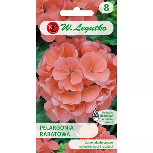 1 szt, Pelargonia rabatowa Gama F1 - łososiowa - Nasiona: Ilość w opakowaniu: 0.05 g