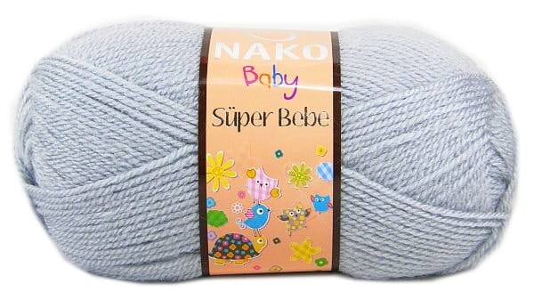 włóczka NAKO SUPER BEBE 50g kolor: 4895 / jasny popielaty