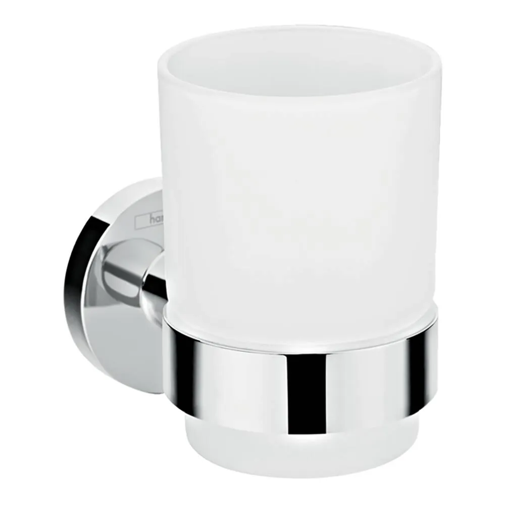 Kubek na szczoteczki do zębów Hansgrohe Logis Universal ścienny chrom/szkło matowe 41718000