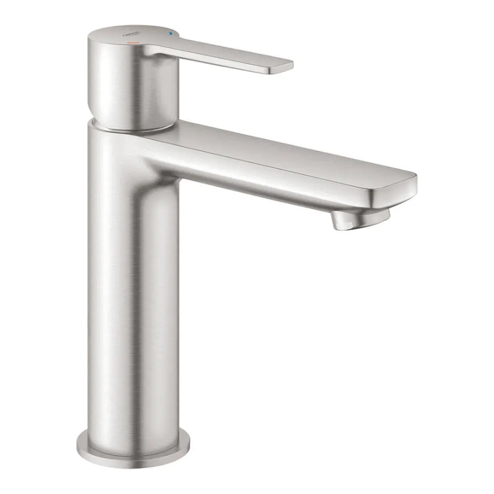 Bateria umywalkowa Grohe Lineare S stojąca z korkiem Push-Open stal nierdzewna 23106DC1