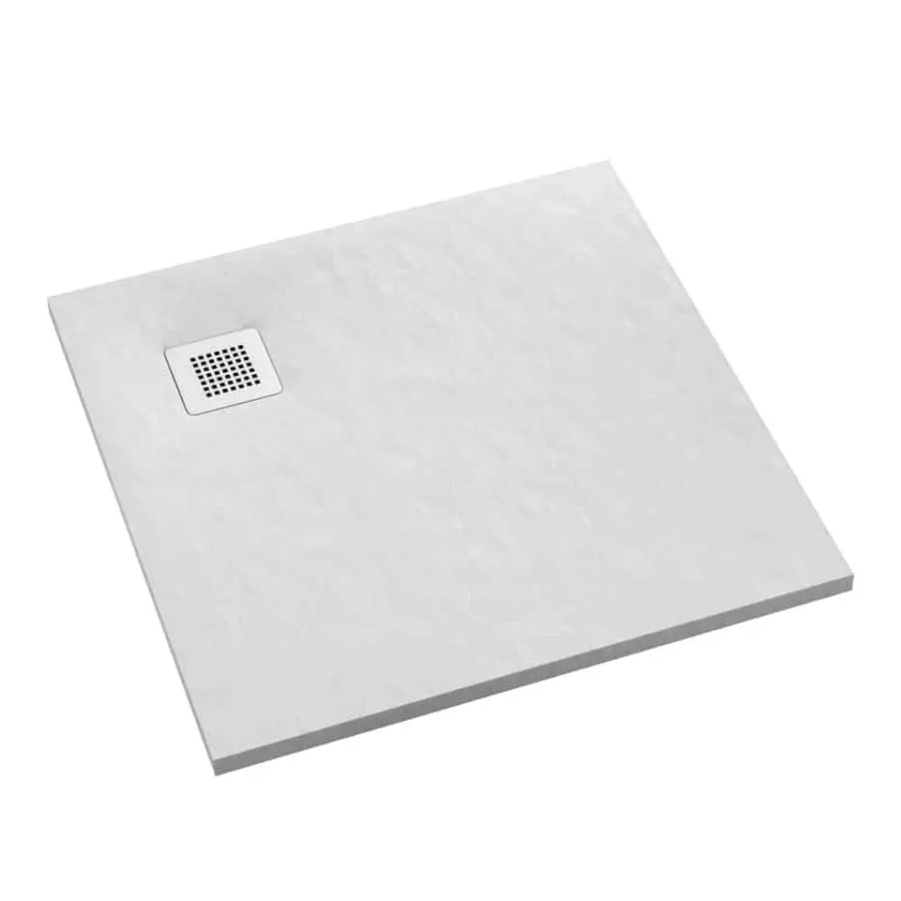 Brodzik kwadratowy Schedpol Kalait 80x80 cm z syfonem kompozytowy white stone 3.3100/B/ST-M2