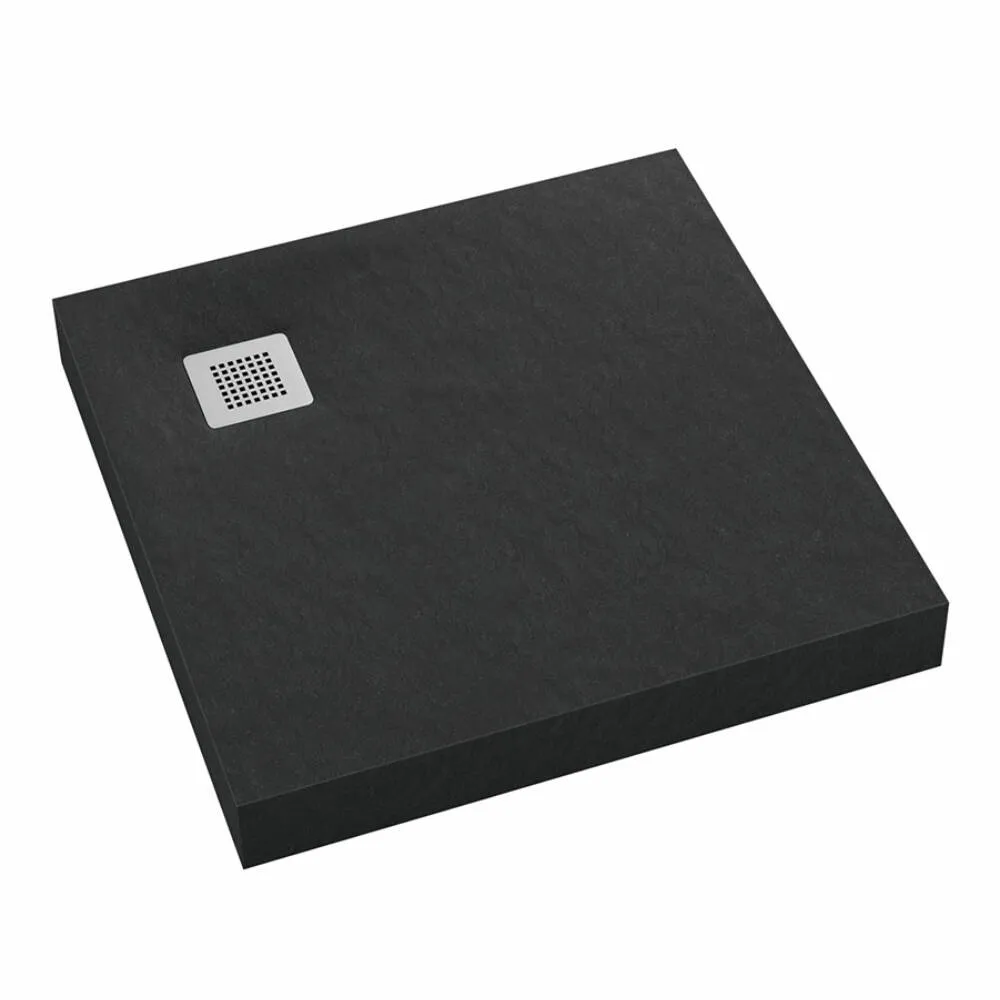 Brodzik kwadratowy Schedpol New Horizons 100x100 cm z syfonem akrylowy black stone 3.3302/C/ST-M2