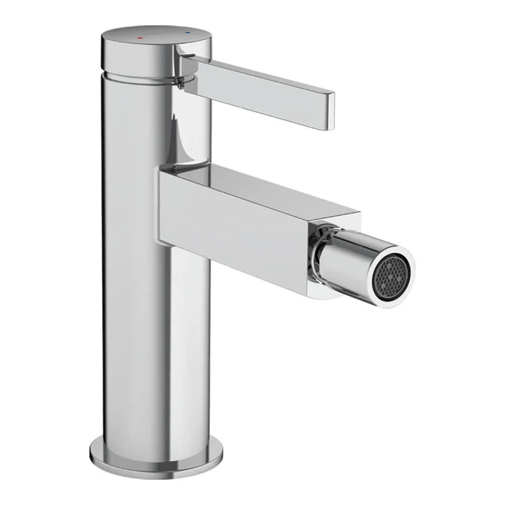 Bateria bidetowa Hansgrohe Finoris stojąca z korkiem push open chrom 76200000