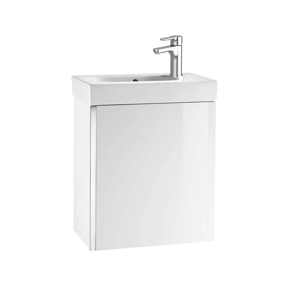 Zestaw łazienkowy Roca Unik Mini 45 cm umywalka z szafką biały połysk A855873806