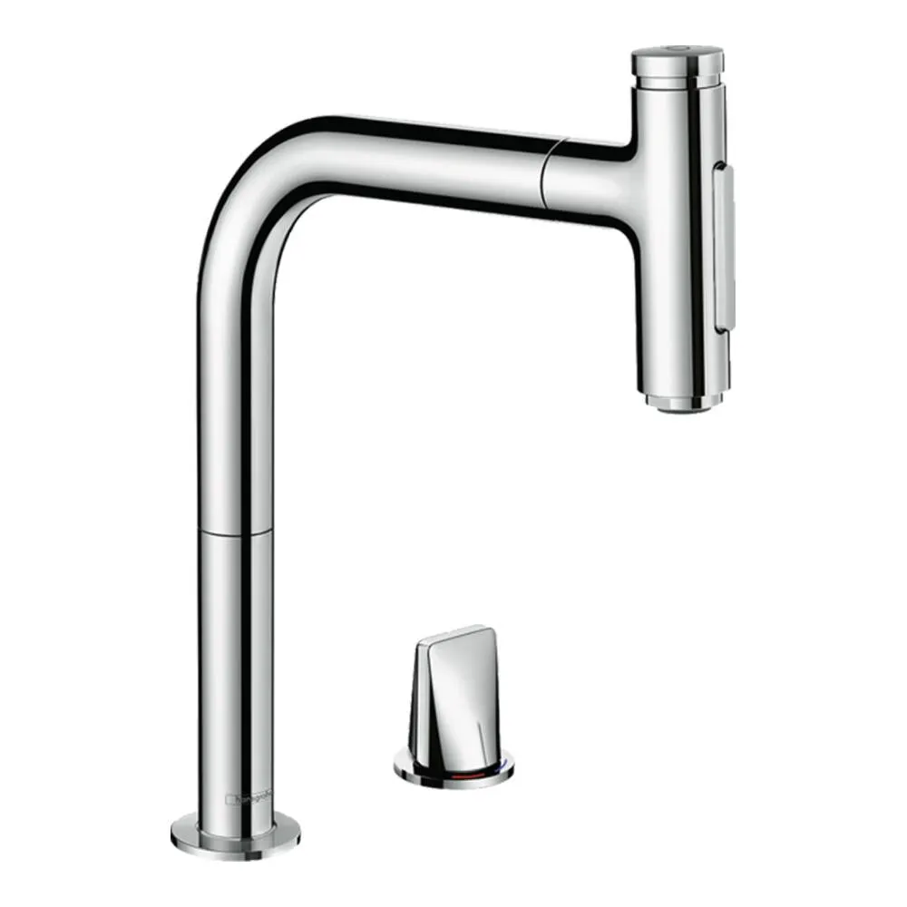 Bateria kuchenna Hansgrohe Metris Select M71 stojąca 200 z wyciąganą wylewką 2jet sBox 2-otw. chrom 73818000