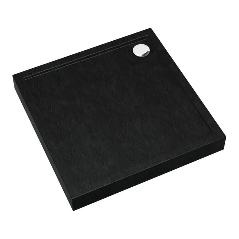 Brodzik kwadratowy Schedline Cameron 80x80 cm akrylowy black stone 3ST.C1K-8080/C/ST