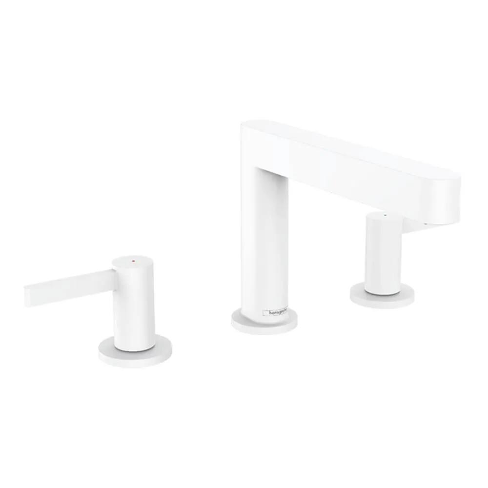 Bateria umywalkowa Hansgrohe Finoris 110 stojąca 3-otworowa z korkiem Push-Open biały mat 76033700