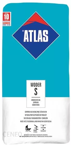 ATLAS WODER S 25KG WODOSZCZELNA ZAPRAWA CEMENTOWA