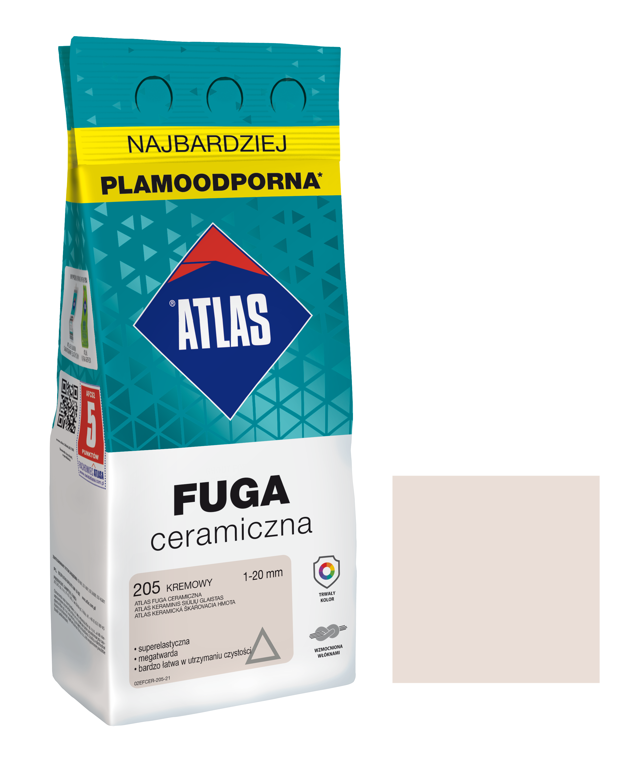 ATLAS FUGA CERAMICZNA 1-20MM 205 KREMOWA 2KG