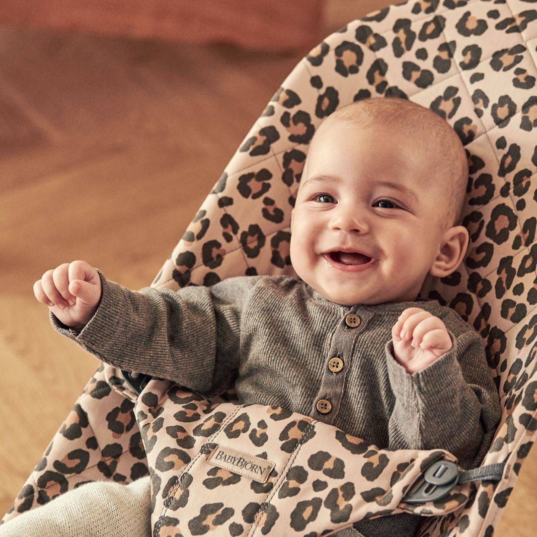 BABYBJORN - leżaczek BLISS COTTON, Beż/Leopard