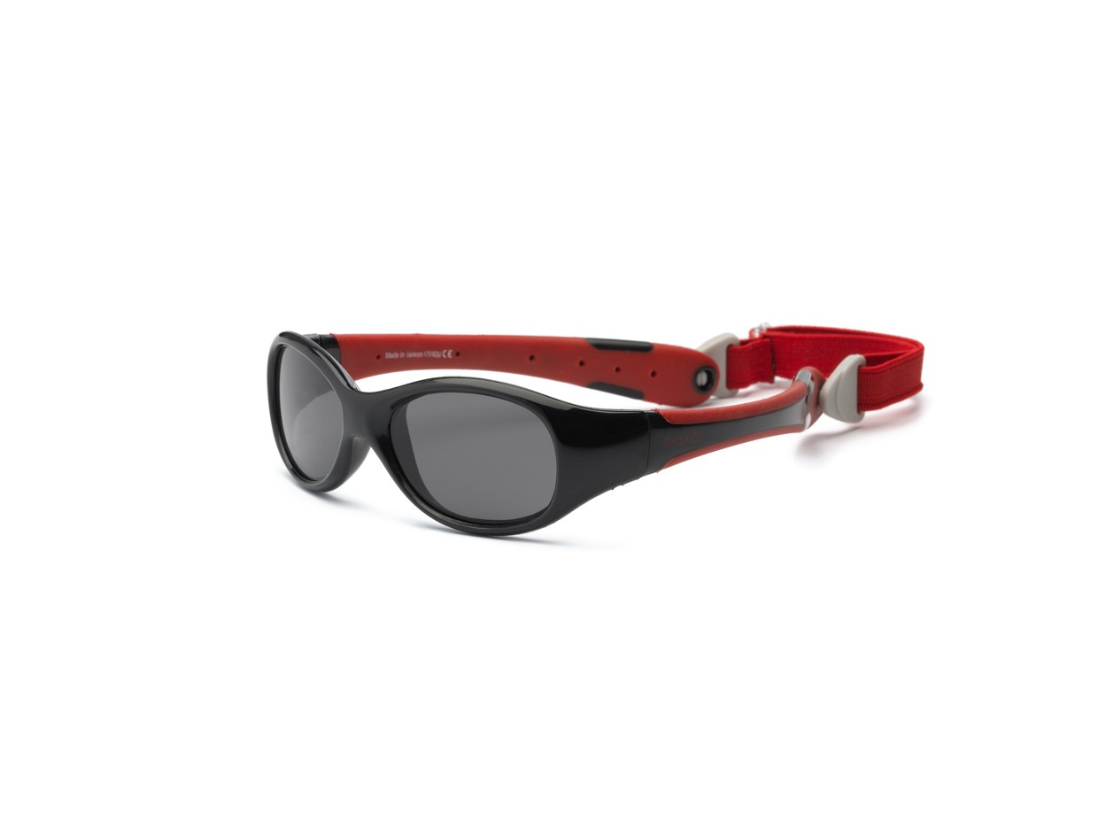 Okulary przeciwsłoneczne dla dzieci Explorer - Black and Red 2-4 lata