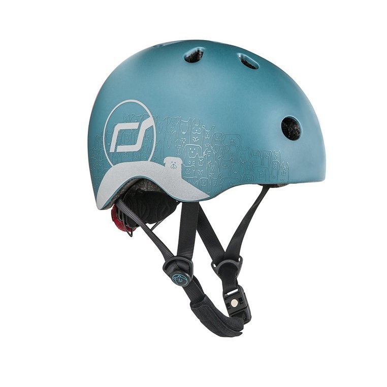 Scootandride, Kask z odblaskami XXS-S dla dzieci 1-5 lat Steel Dog