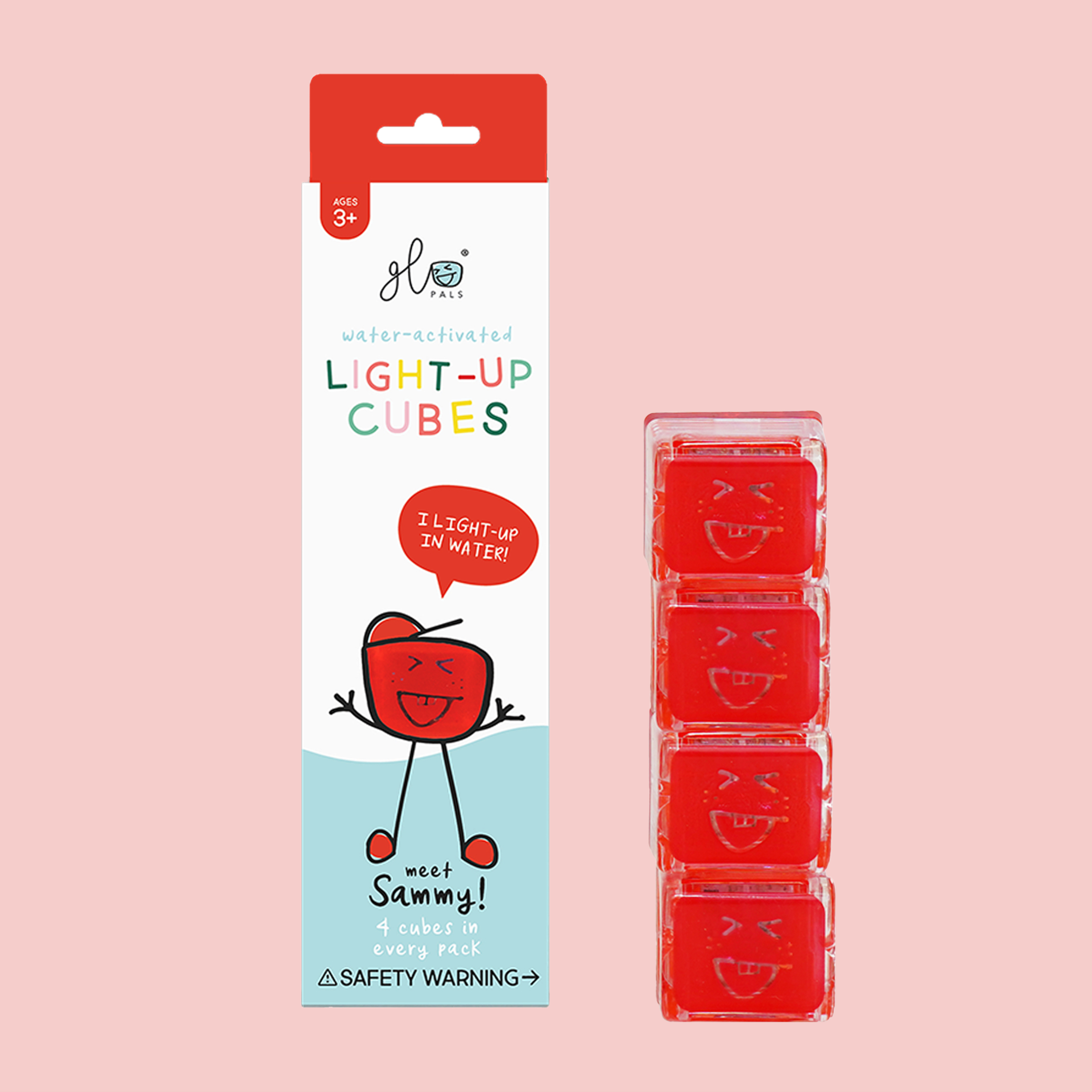 Glo Pals, świecące sensoryczne kostki do wody Light-up Cubes Sammy