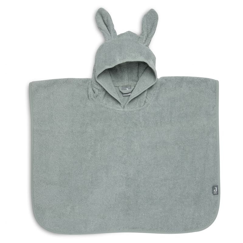 Jollein, Poncho kąpielowe Rabbit z kapturem 65 x 62 cm Ash Green