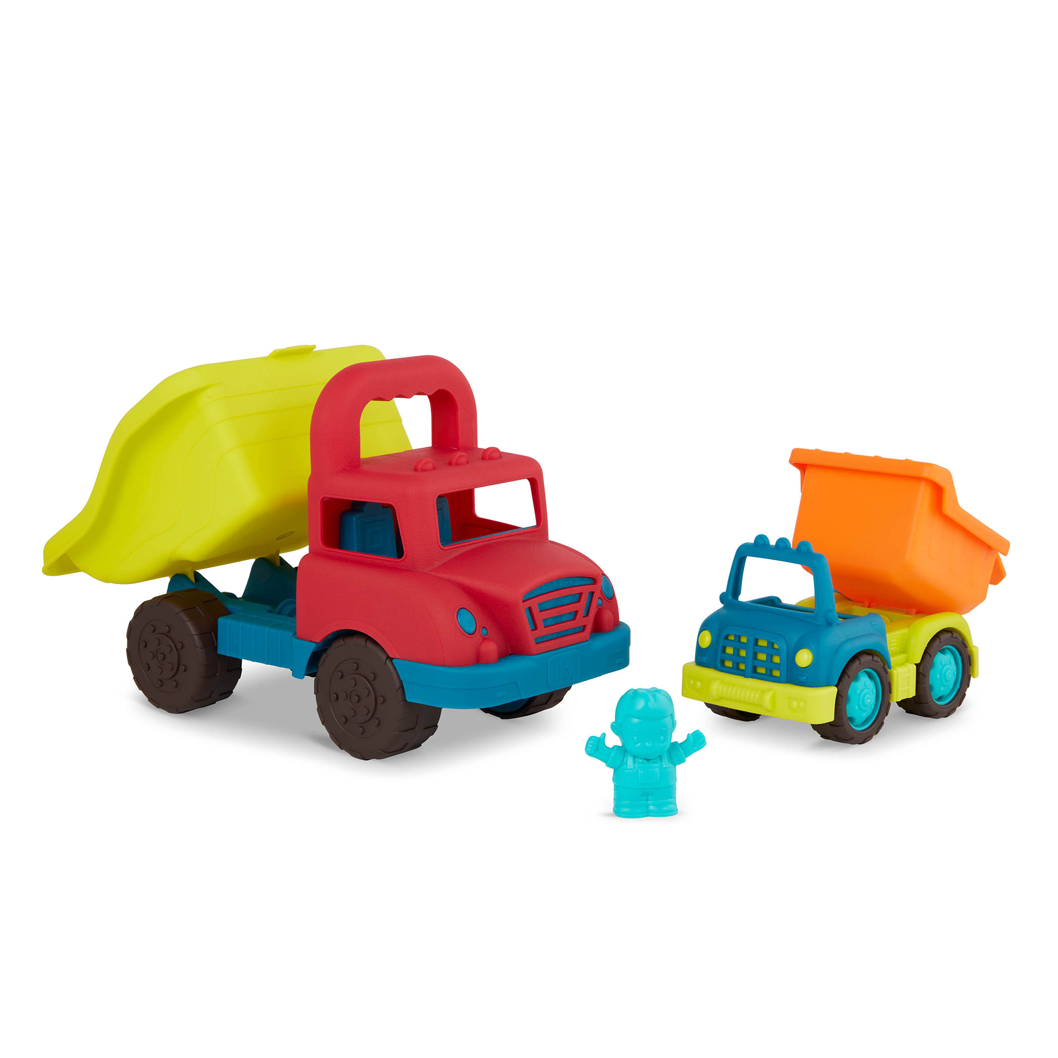 Btoys, Grab-n-Go Truck Set – zestaw dwóch ciężarówek-wywrotek