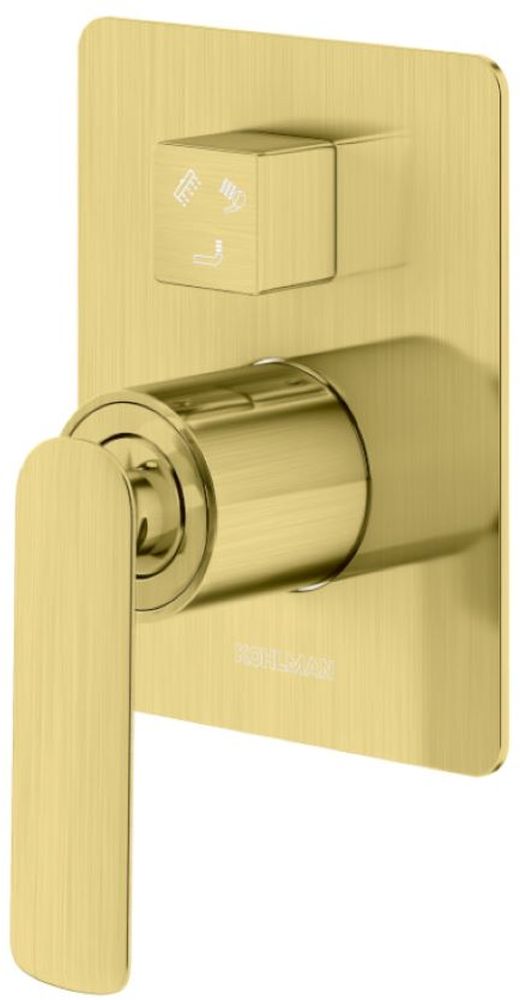 Kohlman Brushed Gold bateria wannowo-prysznicowa podtynkowa złoty szczotkowany QW211EGDB - Wysyłka w 24h