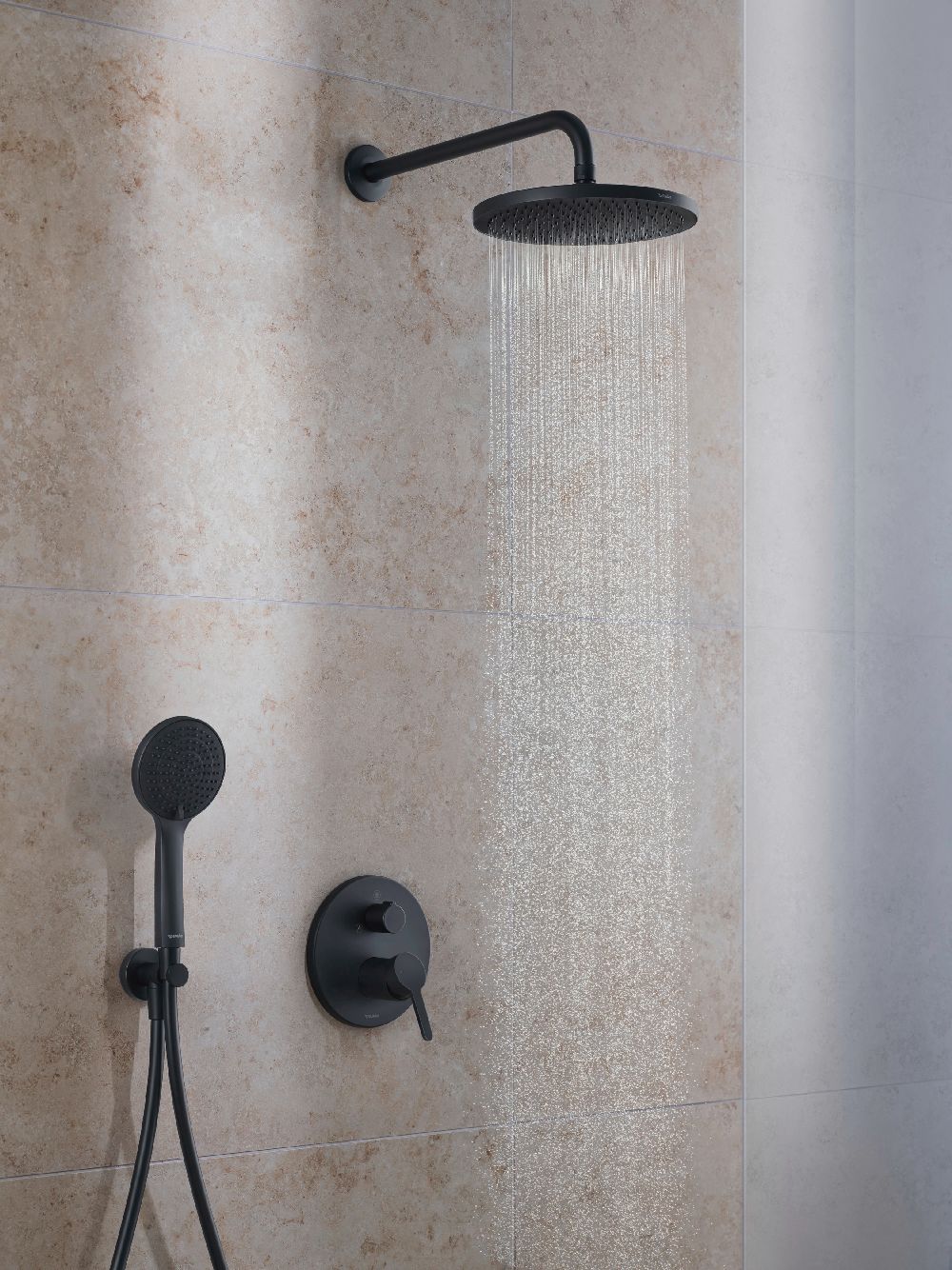 Duravit C.1 bateria wannowo-prysznicowa podtynkowa czarny mat C14210012046