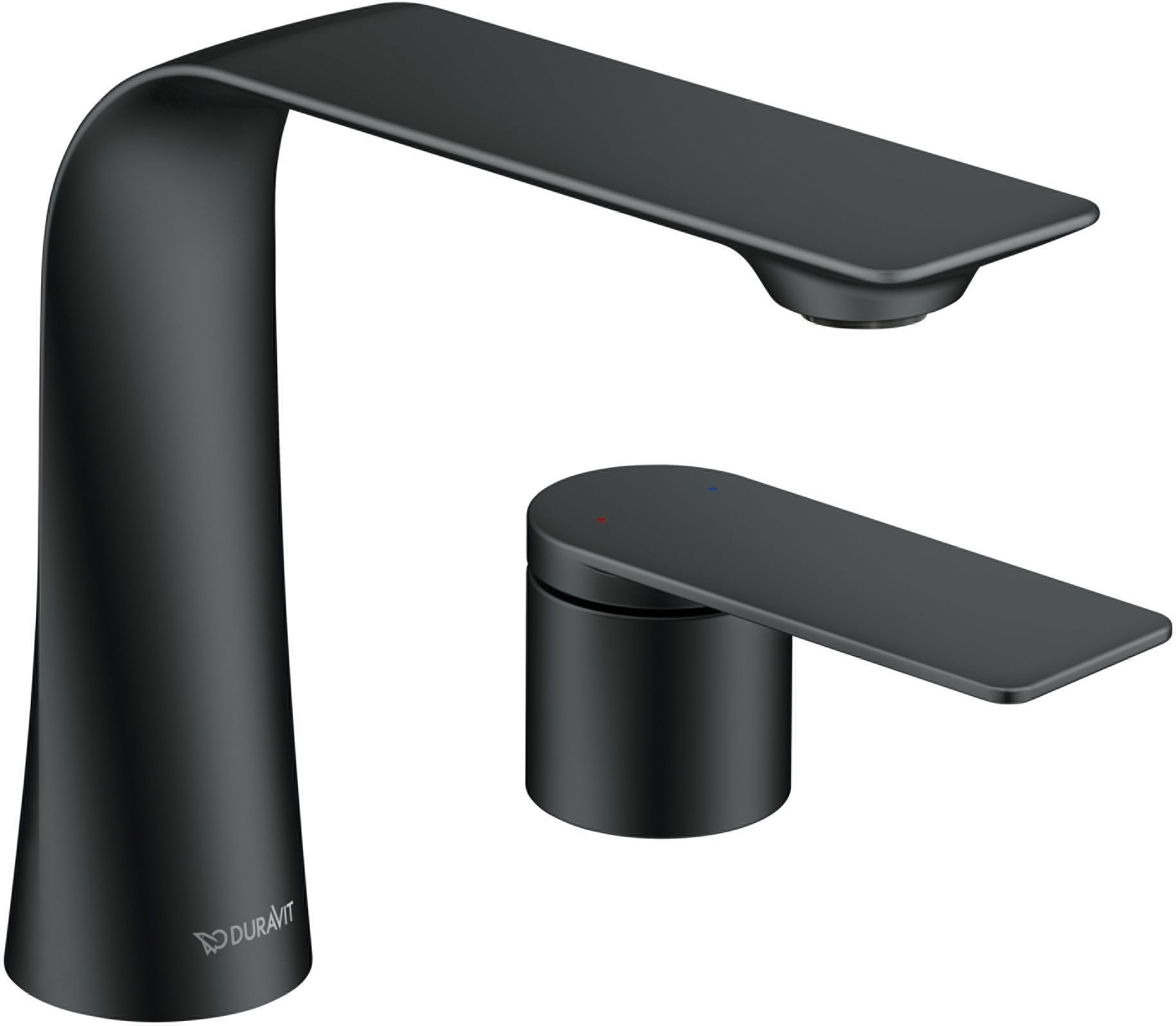 Duravit D.1 bateria umywalkowa 2-otworowa stojąca czarny mat D11120002046