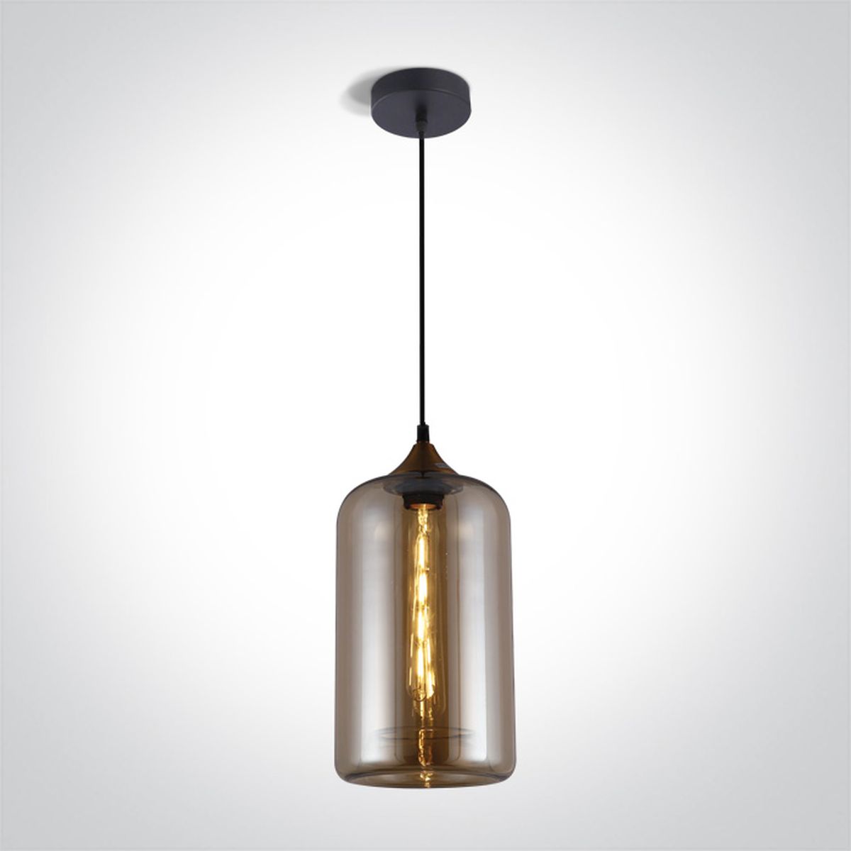 One Light Selen lampa wisząca 1x12W bursztynowa 63138/A