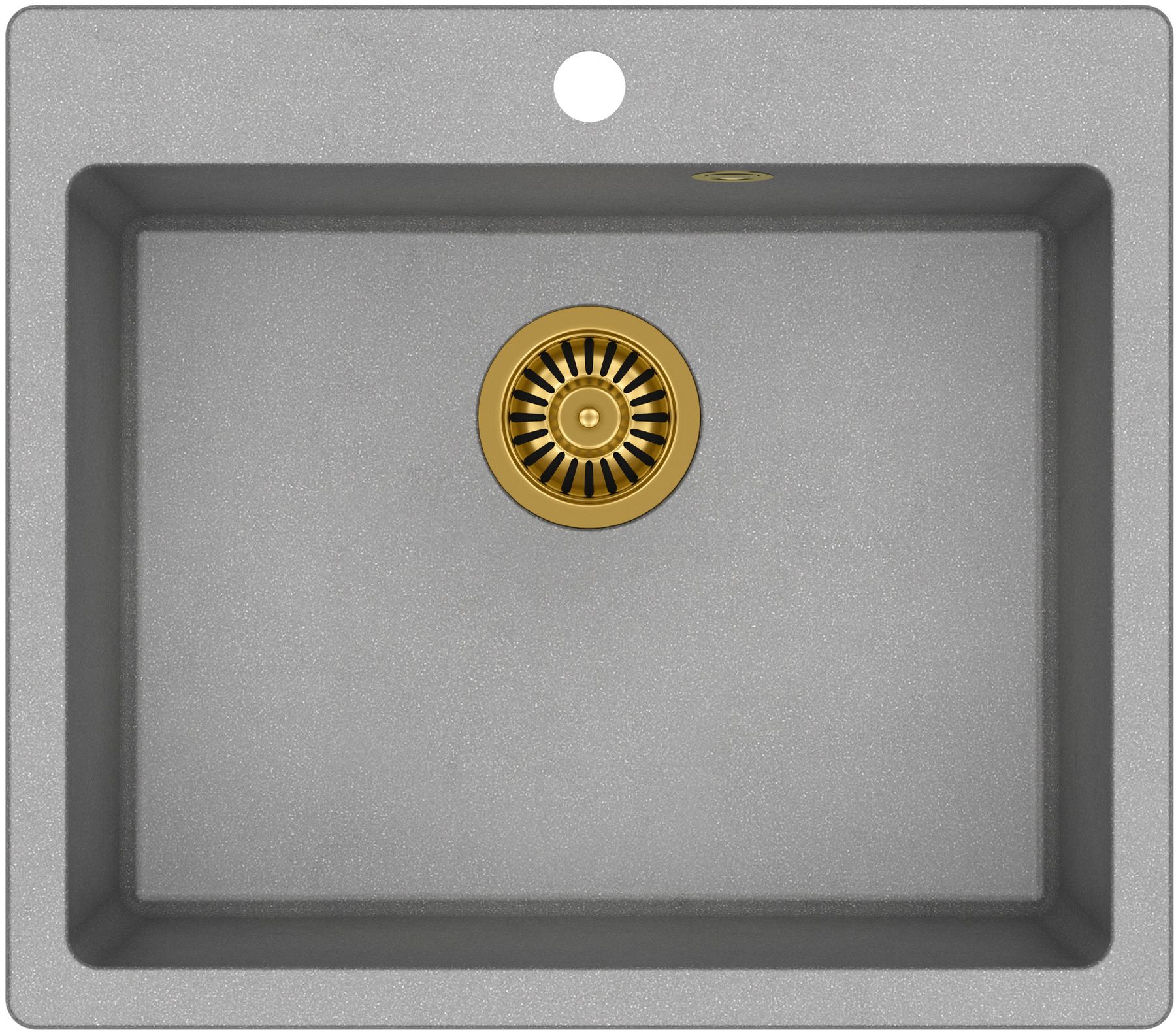 Quadron Morgan 110 zlewozmywak 57x50 cm GraniteQ wpuszczany szary metalik/złoty HB8304U5-G1 - Wysyłka w 24h