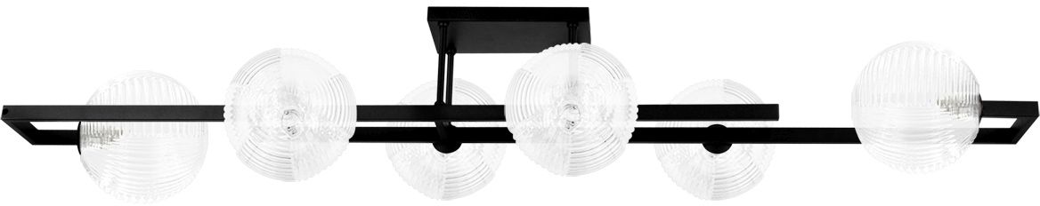 Kaja Parma lampa podsufitowa 6x10 W czarna-przezroczysta K-5762