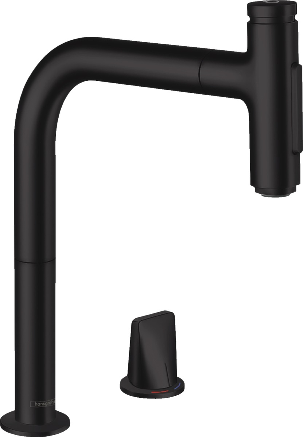 Hansgrohe Metris Select M71 bateria kuchenna stojąca z wyciąganą wylewką czarny mat 73818670