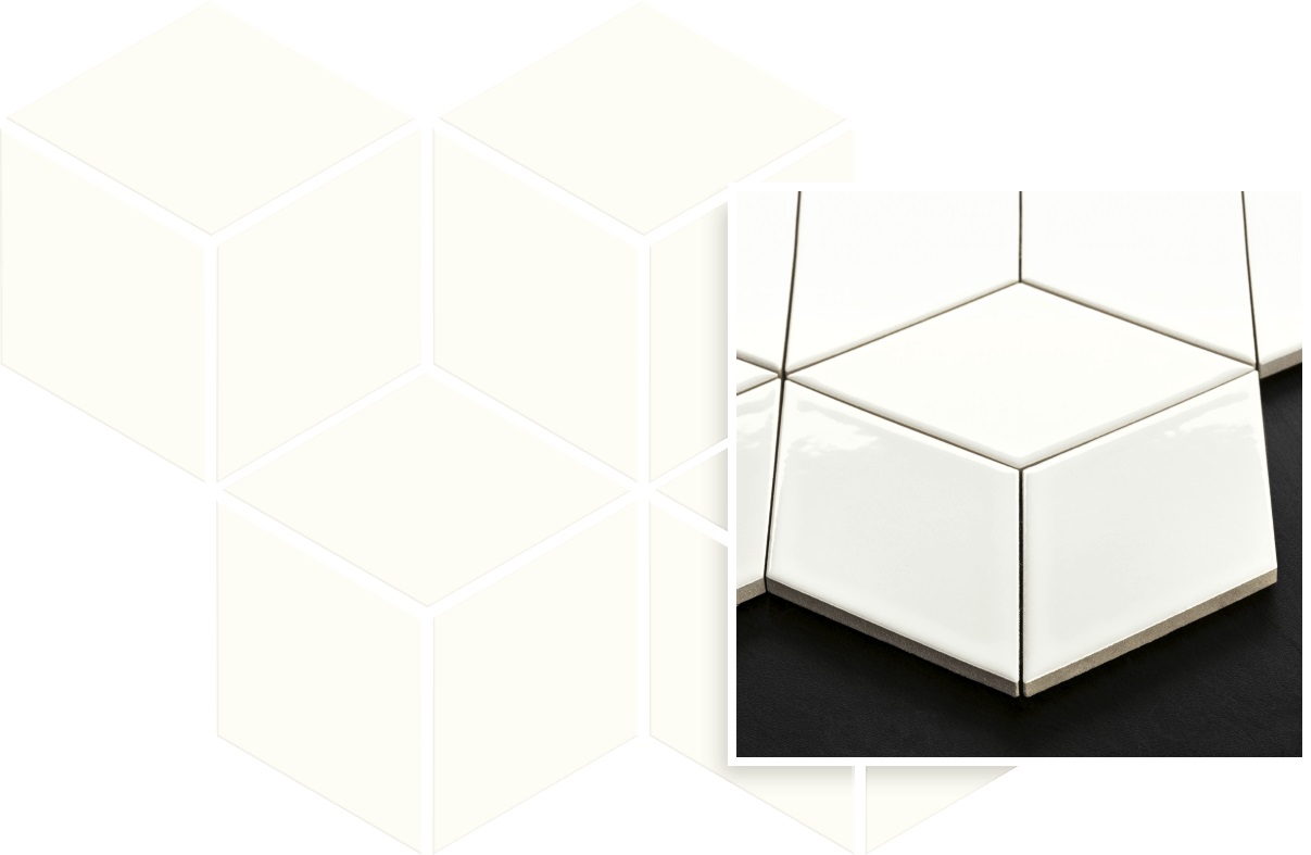 Paradyż mozaika ścienna 20,4x23,8 cm uniwersalna prasowana romb hexagon biały