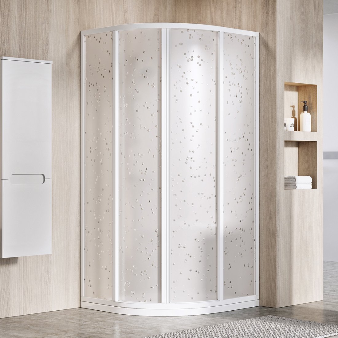 Ravak Supernova SKCP4-80 kabina prysznicowa 80x80 cm półokrągła biały/pearl 3114O10211